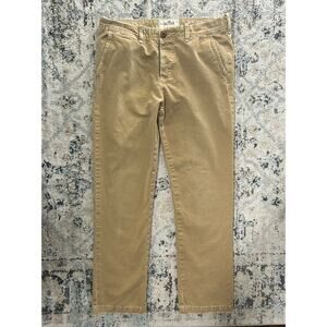 Y2K Hollister Men’s Khaki Chino Pants Button Fly Distressed 32x32 - ACTUAL 32x30